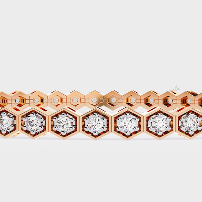 Certified Rose Gold Tennis Bracelet with Round Cut Lab Diamonds