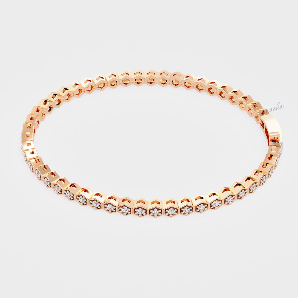 Premium Rose Gold Tennis Bracelet with Authentic Lab Diamonds