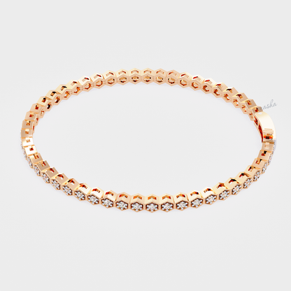 Premium Rose Gold Tennis Bracelet with Authentic Lab Diamonds