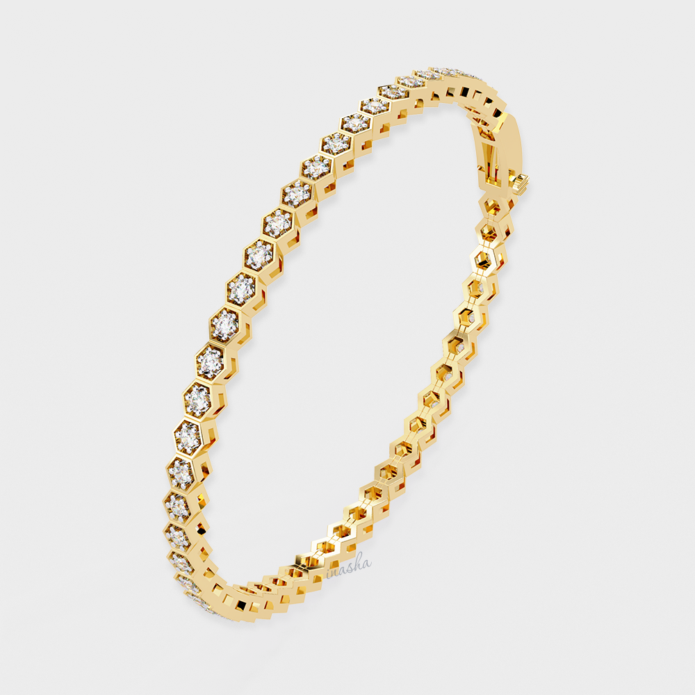 Classic Yellow Gold Lab-Grown Diamond Tennis Bracelet