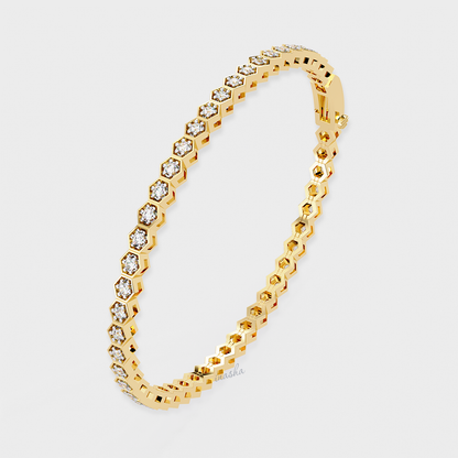 Classic Yellow Gold Lab-Grown Diamond Tennis Bracelet