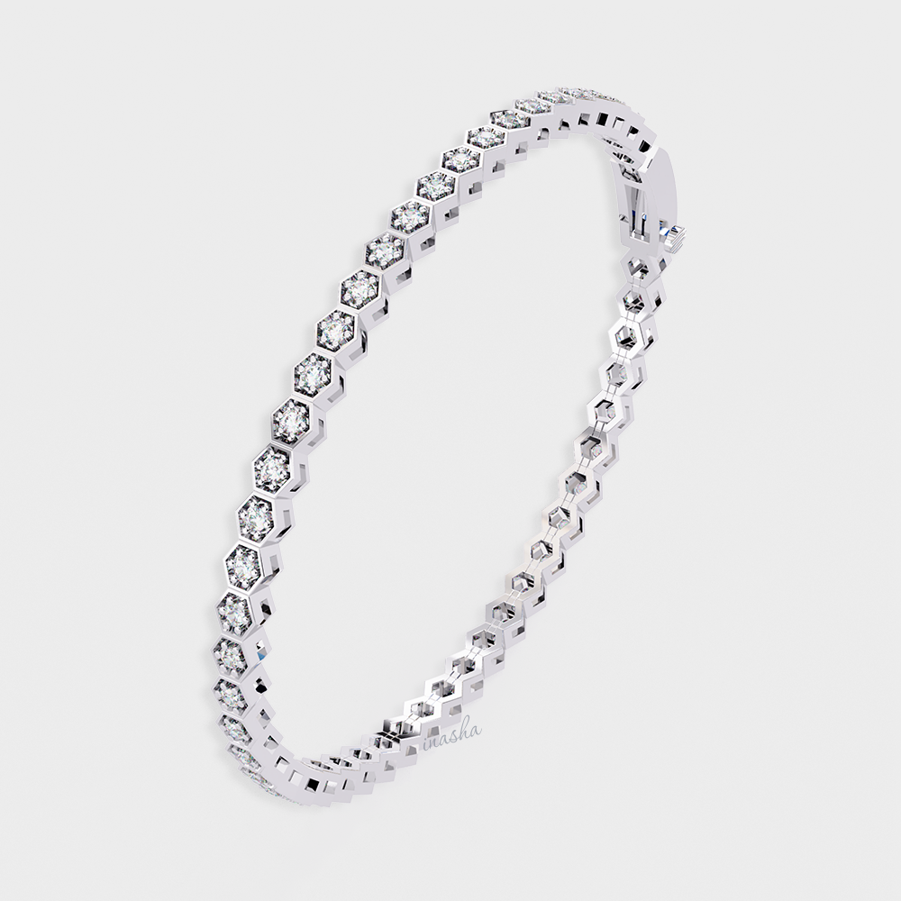 Premium White Gold Tennis Bracelet Featuring