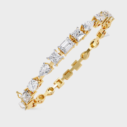 Luxury lab grown diamond tennis bracelet in 9K 14K 18K yellow gold