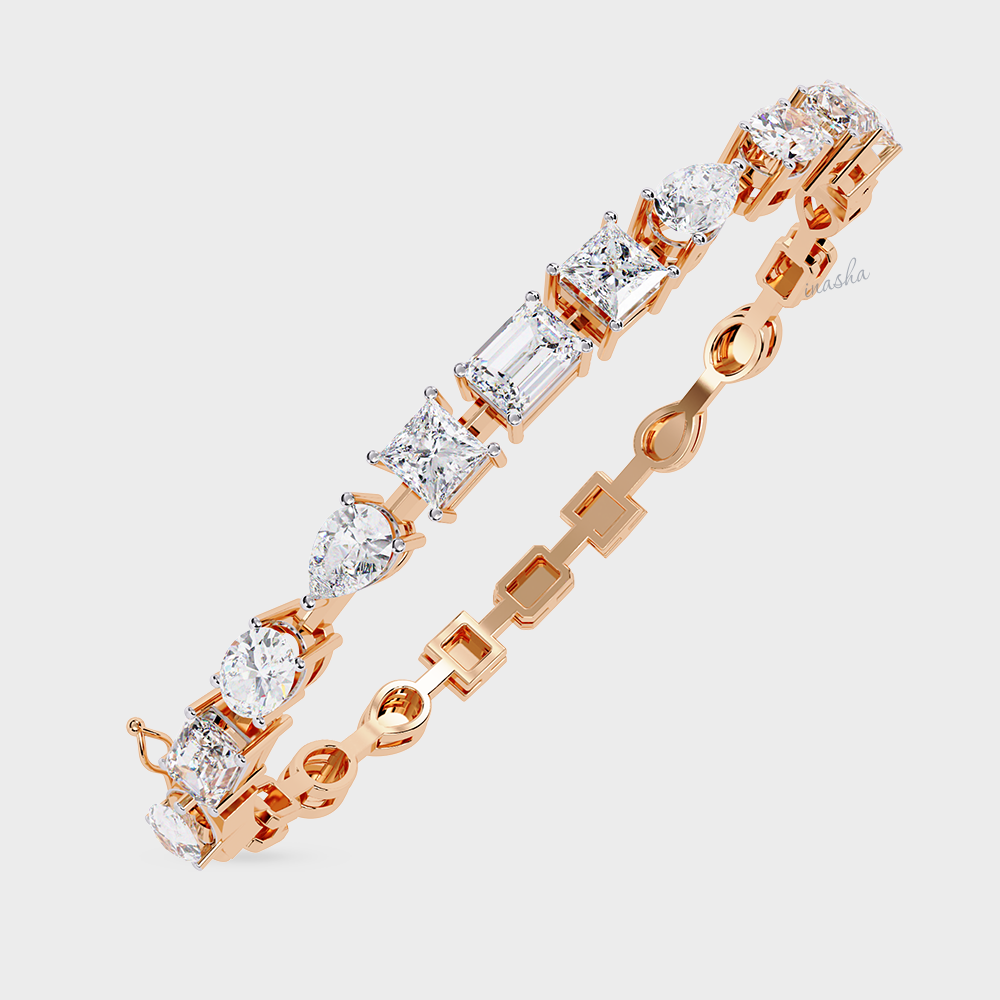 Luxury lab grown diamond tennis bracelet in 9K 14K 18K rose gold
