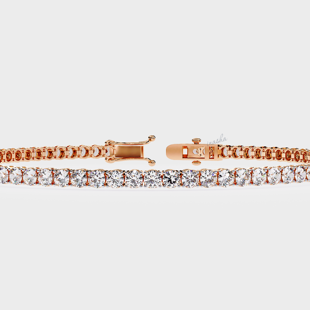 Luxury rose gold lab grown diamond tennis bracelet round cut premium fine jewelry