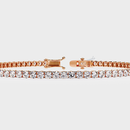 Luxury rose gold lab grown diamond tennis bracelet round cut premium fine jewelry