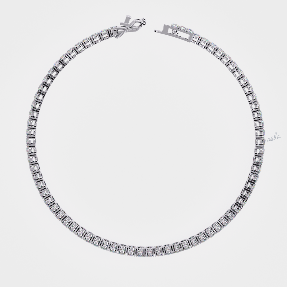 Hallmarked white gold and platinum lab grown diamond tennis bracelet GLI certified luxury