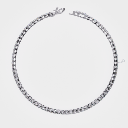 Hallmarked white gold and platinum lab grown diamond tennis bracelet GLI certified luxury