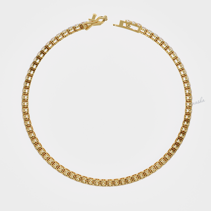 Hallmarked yellow gold lab grown diamond tennis bracelet GLI certified elegant design