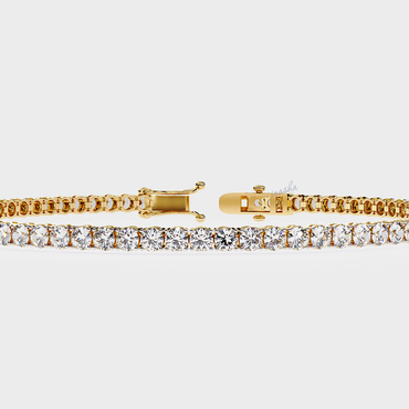 Luxury yellow gold lab grown diamond tennis bracelet round cut premium fine jewelry