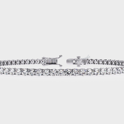 Luxury white gold lab grown diamond tennis bracelet round cut premium fine jewelry