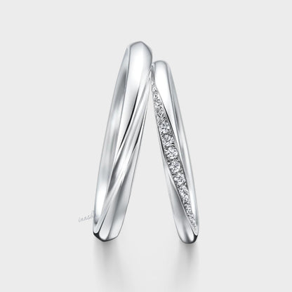 Hallmarked White Gold Women’s Lab-Grown Diamond Ring & Men’s Matching Band