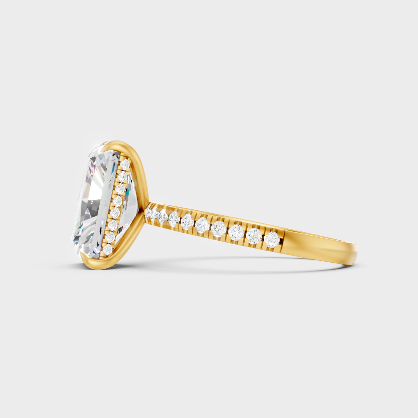 Yellow Gold Radiant Statement Ring Luxury Jewelry