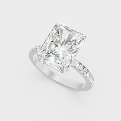 Platinum Radiant And Round Cut Halo Ring Timeless Elegance