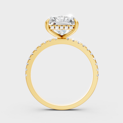 Yellow Gold Radiant Diamond Bridal Ring Luxury Style