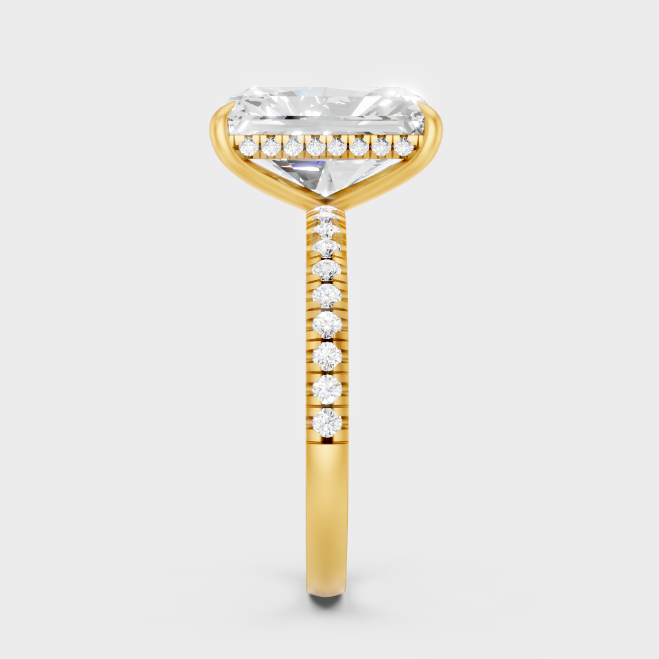 Yellow Gold Radiant Statement Ring Luxury Jewelry