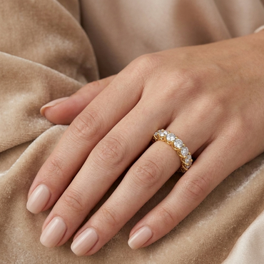 Round Diamond Eternity Band In 18K Yellow Gold 