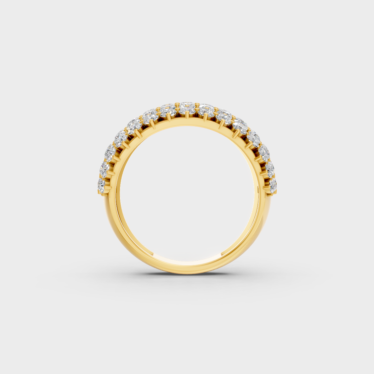 On-model shot of a 2ct Lab-Grown Diamond Cocktail Ring showing its Brilliant Sparkle against a 9K Yellow Gold Band.