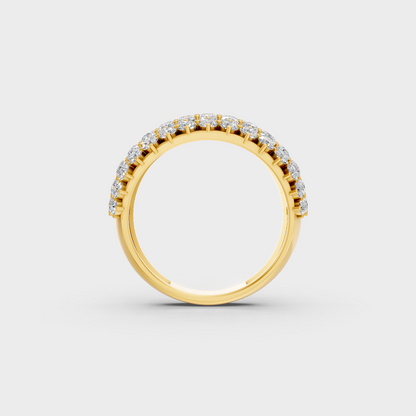 On-model shot of a 2ct Lab-Grown Diamond Cocktail Ring showing its Brilliant Sparkle against a 9K Yellow Gold Band.