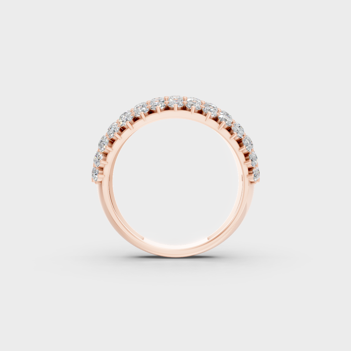 A Round Brilliant Lab Diamond Cocktail Ring exuding Ethical Luxury on a blush 18K Rose Gold Band.