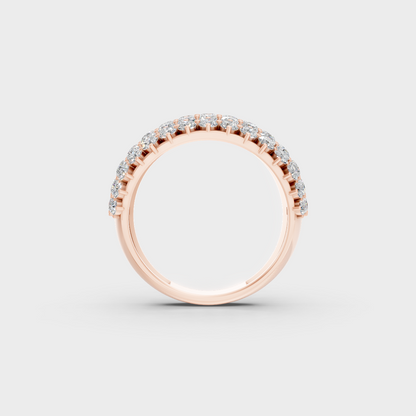 A Round Brilliant Lab Diamond Cocktail Ring exuding Ethical Luxury on a blush 18K Rose Gold Band.