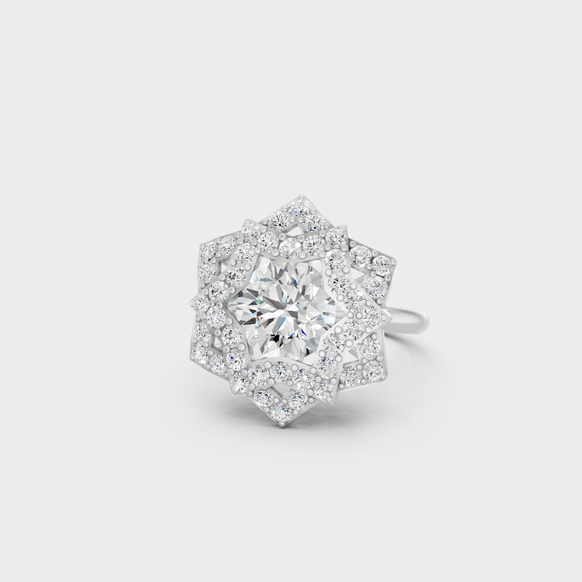 Breathtaking brilliance of a 2.85 Carat Round Cut Lab-Grown Diamond Cocktail Ring in solid 950 Platinum.