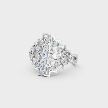 Breathtaking brilliance of a 1.47 Carat Round Cut Lab-Grown Diamond Cocktail Ring in solid 950 Platinum.