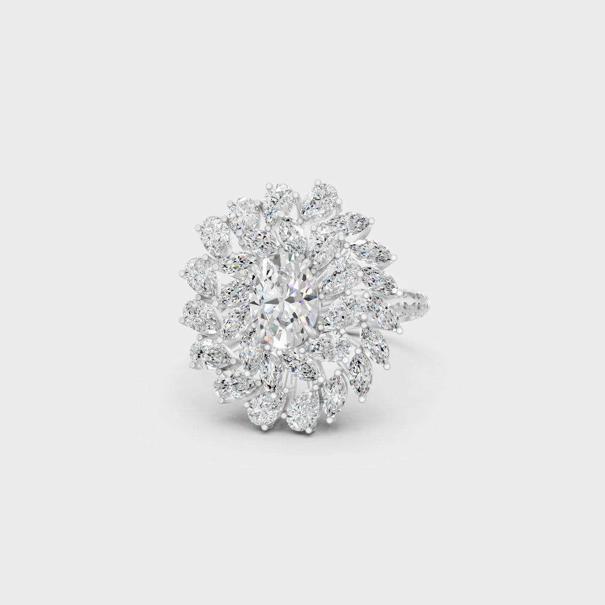 2.19 Ct Multishape Lab-Grown Diamond Cocktail Ring