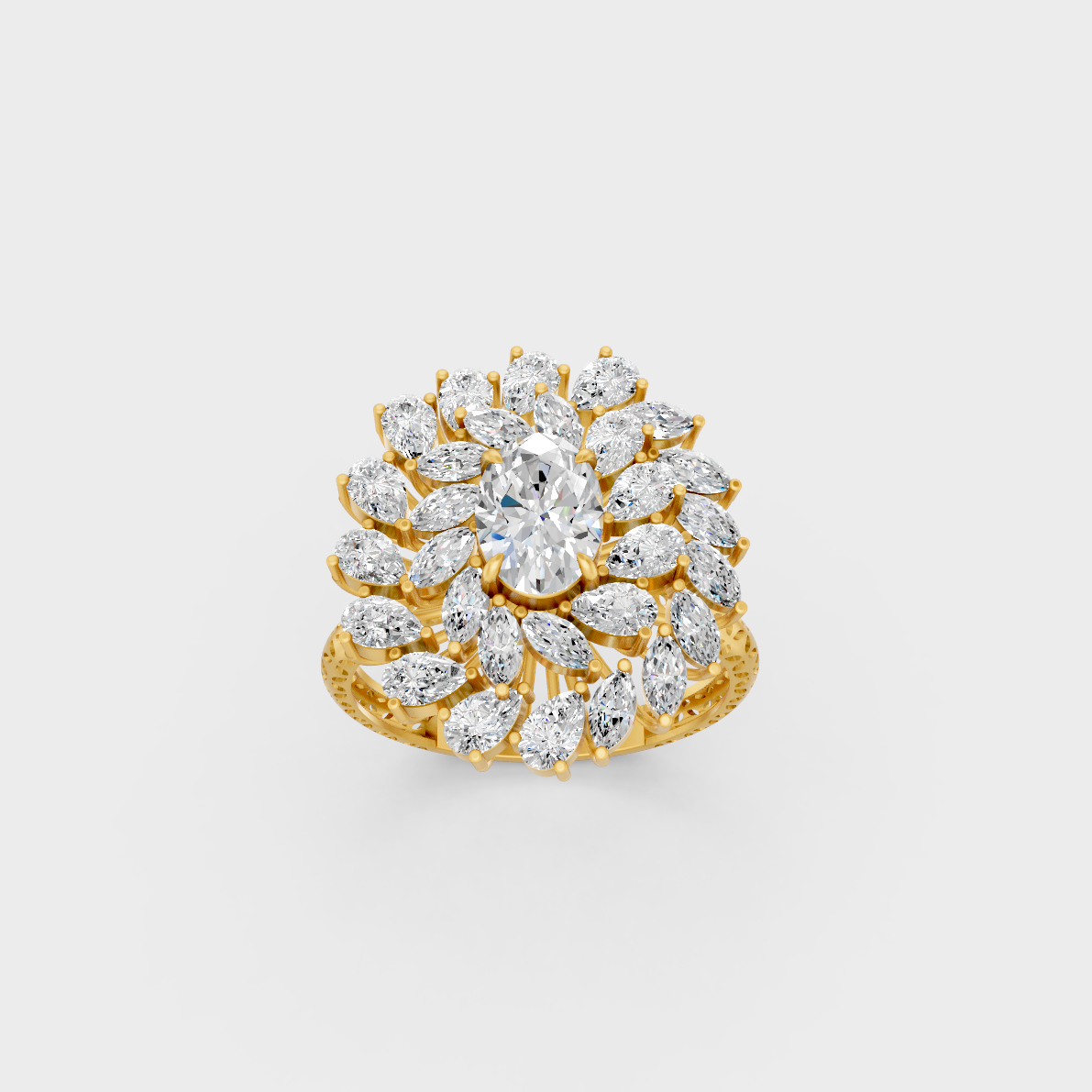 2.19 Ct Multishape Lab-Grown Diamond Cocktail Ring