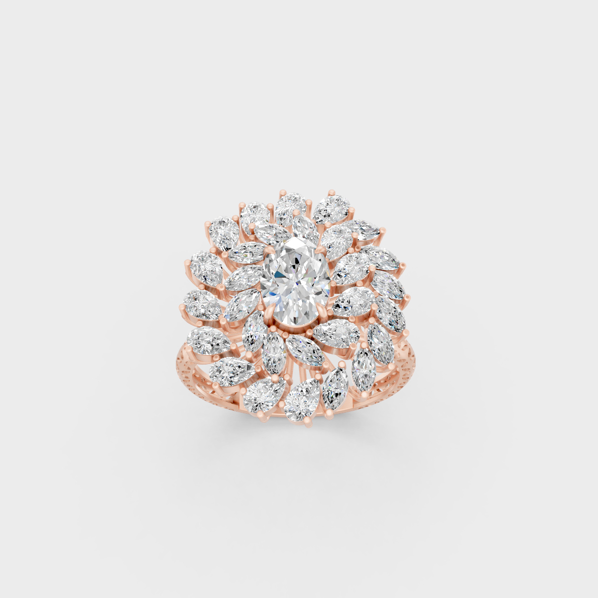 2.19 Ct Multishape Lab-Grown Diamond Cocktail Ring