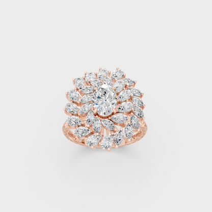 2.19 Ct Multishape Lab-Grown Diamond Cocktail Ring
