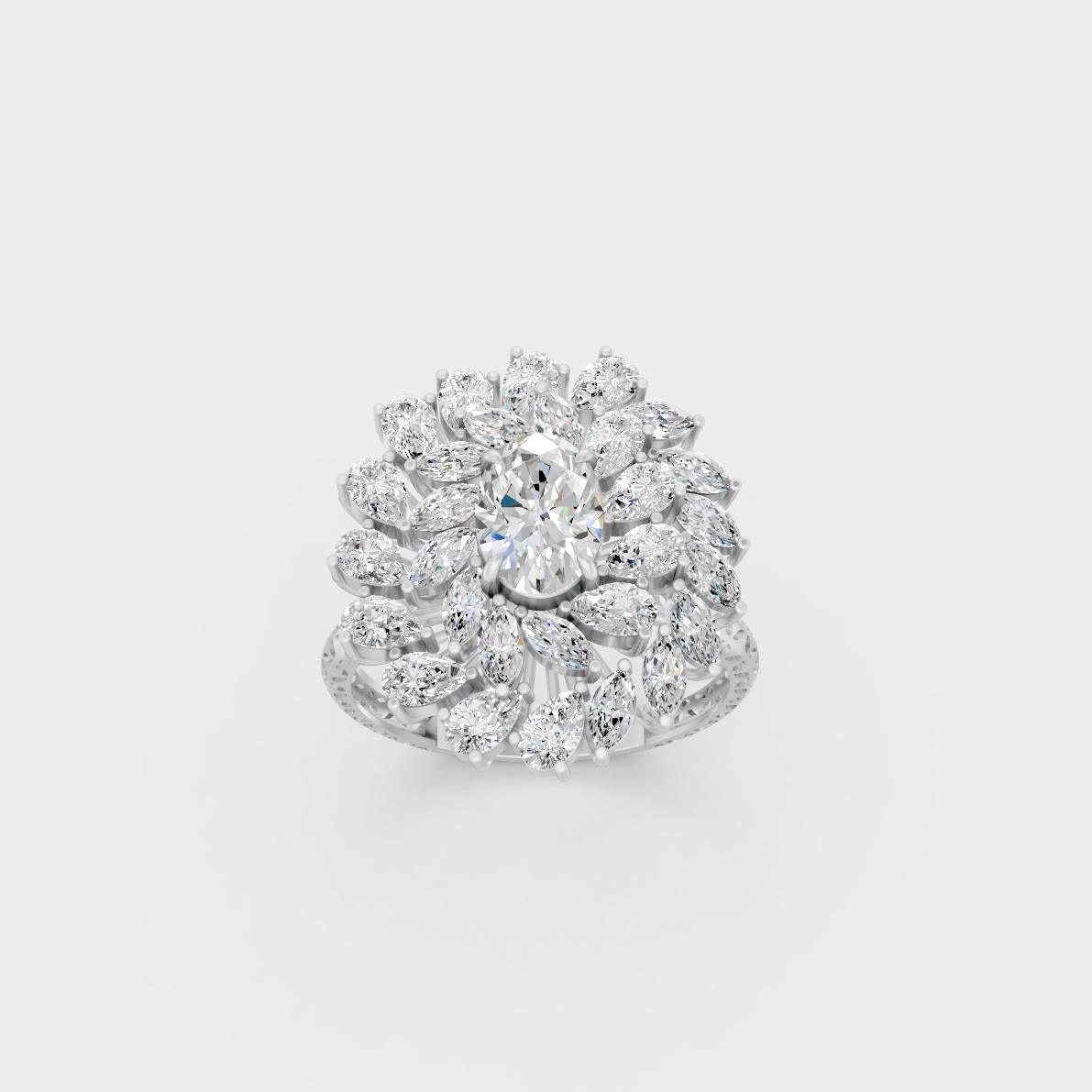 2.19 Ct Multishape Lab-Grown Diamond Cocktail Ring