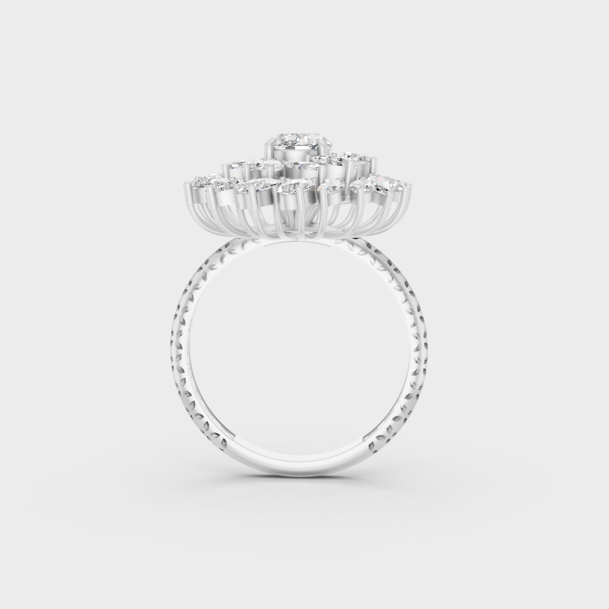 2.19 Ct Multishape Lab-Grown Diamond Cocktail Ring