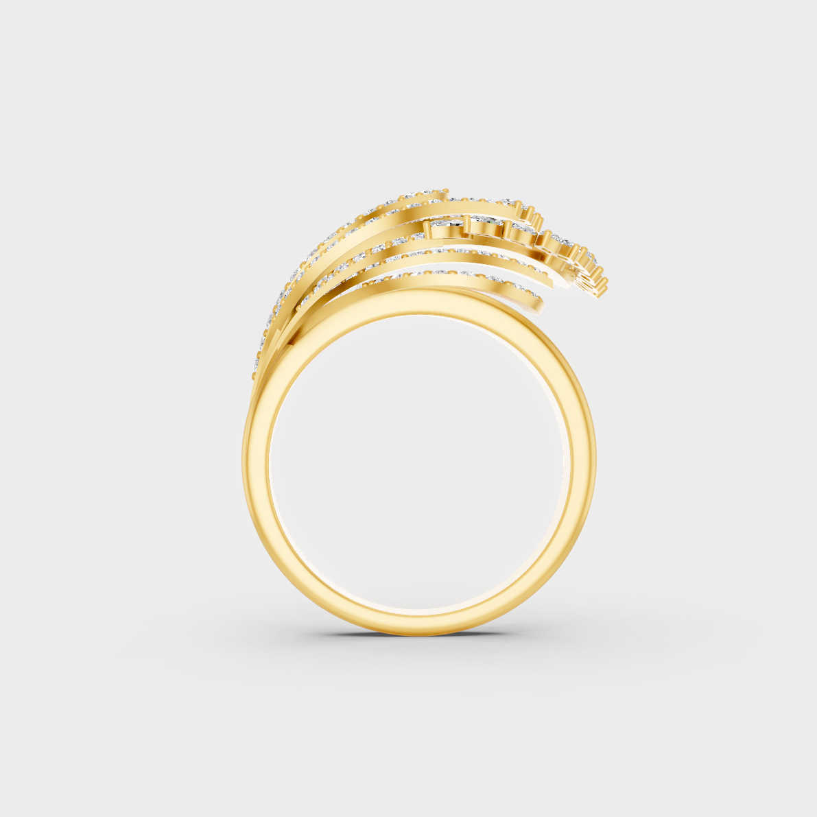 On-model hand wearing a 1.38ct Marquise and Round Diamond Cocktail Ring displaying its Brilliant Sparkle in 9K Yellow Gold.