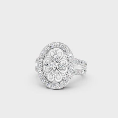 Breathtaking brilliance of a 1.20 Carat Round Cut Lab-Grown Diamond Cocktail Ring in solid 950 Platinum.