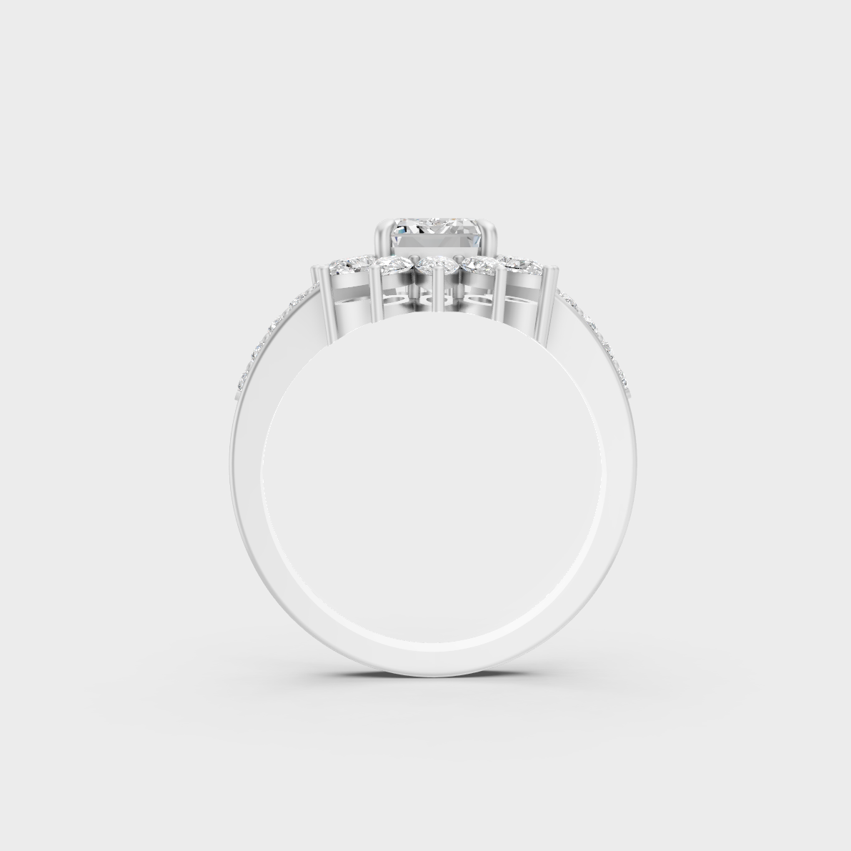 On-finger motion showing off the extraordinary fire and Brilliant Sparkle of a 2.13ct White Gold Cocktail Ring.