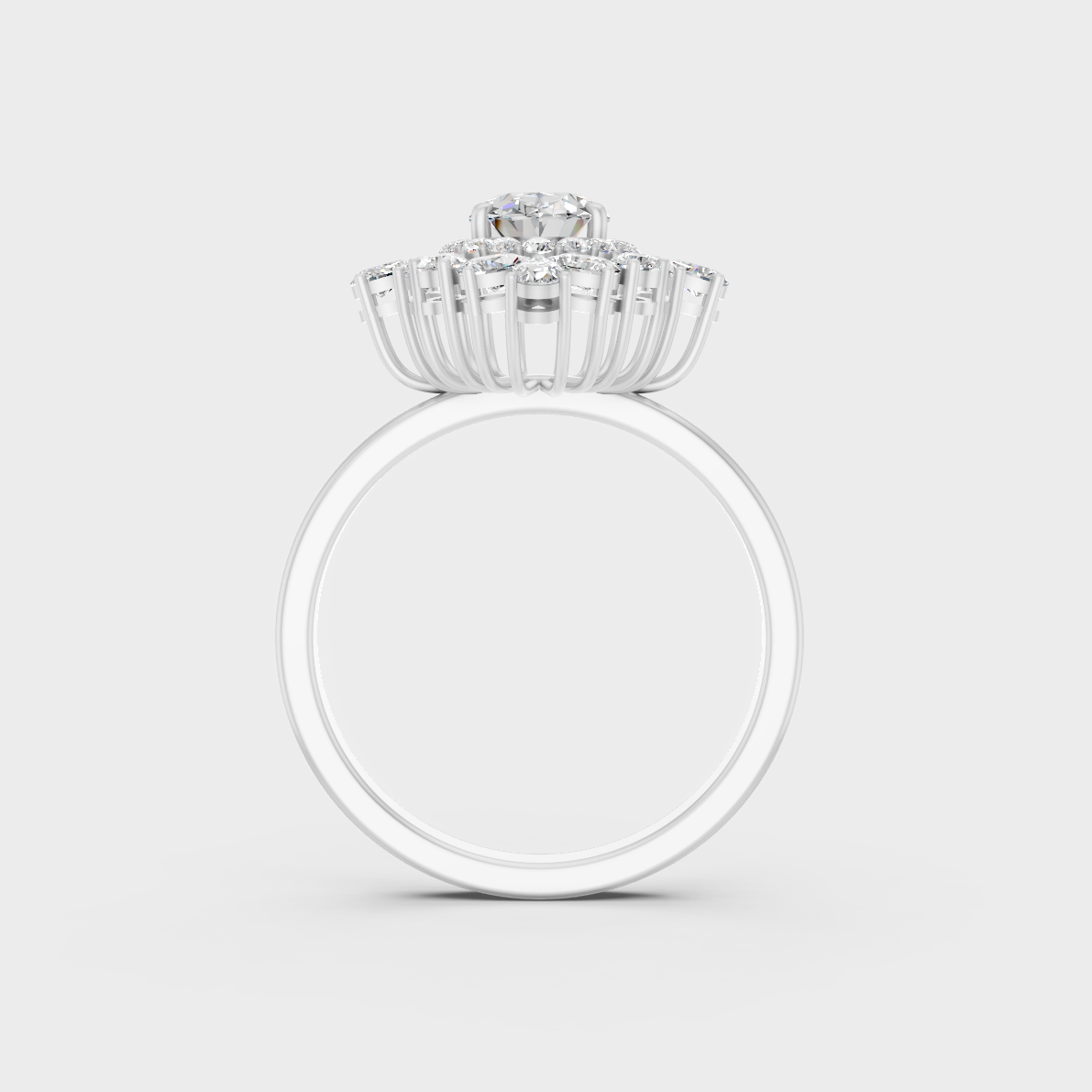 On-finger motion showing off the extraordinary fire and Brilliant Sparkle of a 1.6ct White Gold Cocktail Ring.