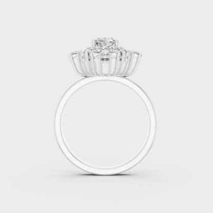 On-finger motion showing off the extraordinary fire and Brilliant Sparkle of a 1.6ct White Gold Cocktail Ring.