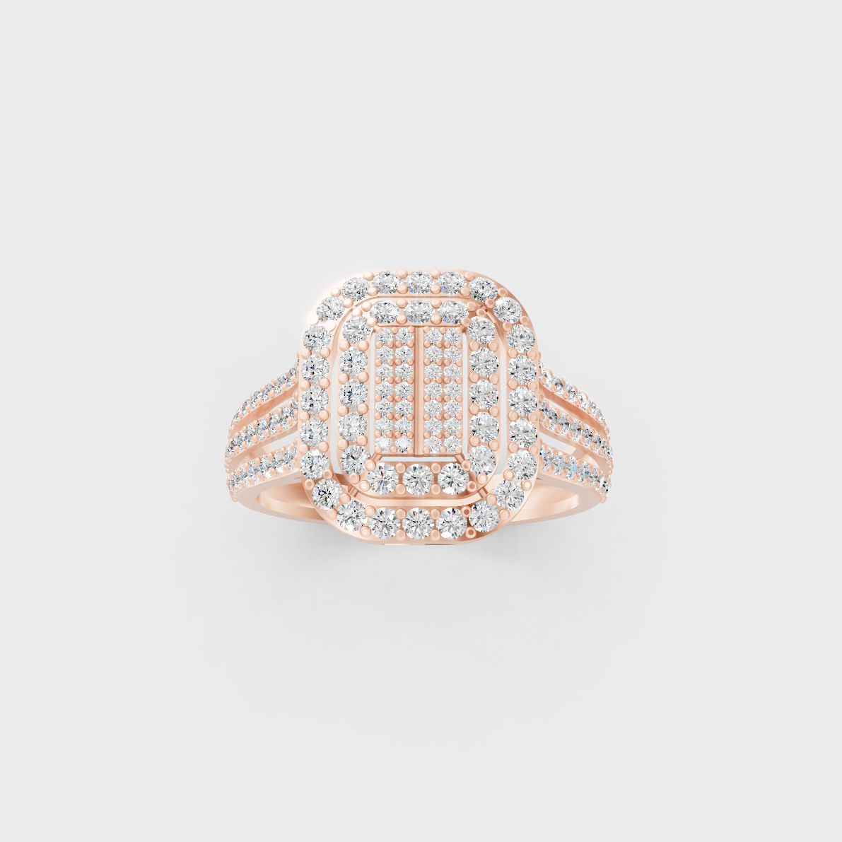 Elegant Round Brilliant Lab Diamond Cocktail Ring exhibiting Ethical Luxury on an 18K Rose Gold Band.