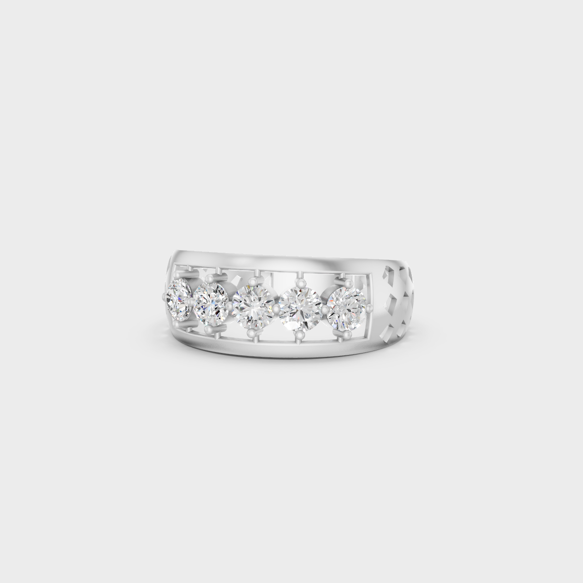 Breathtaking brilliance of a 0.67 Carat Round Cut Lab-Grown Diamond Band in solid 950 Platinum.