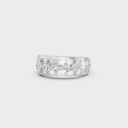 Breathtaking brilliance of a 0.67 Carat Round Cut Lab-Grown Diamond Band in solid 950 Platinum.