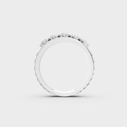 On-finger motion showing off the extraordinary fire and Brilliant Sparkle of a 0.67ct White Gold Diamond Band.