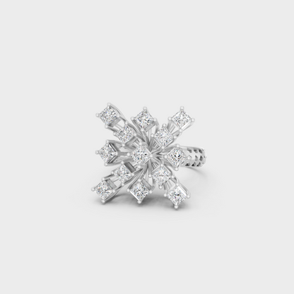 Breathtaking brilliance of a 2.21 Carat Princess Cut Lab-Grown Diamond Cocktail Ring in solid 950 Platinum.