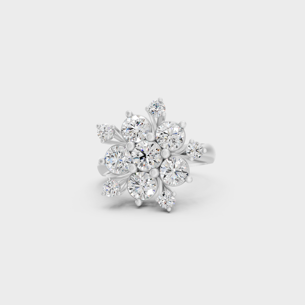 Breathtaking brilliance of a 2 Carat Round Cut Lab-Grown Diamond Cocktail Ring in solid 950 Platinum.