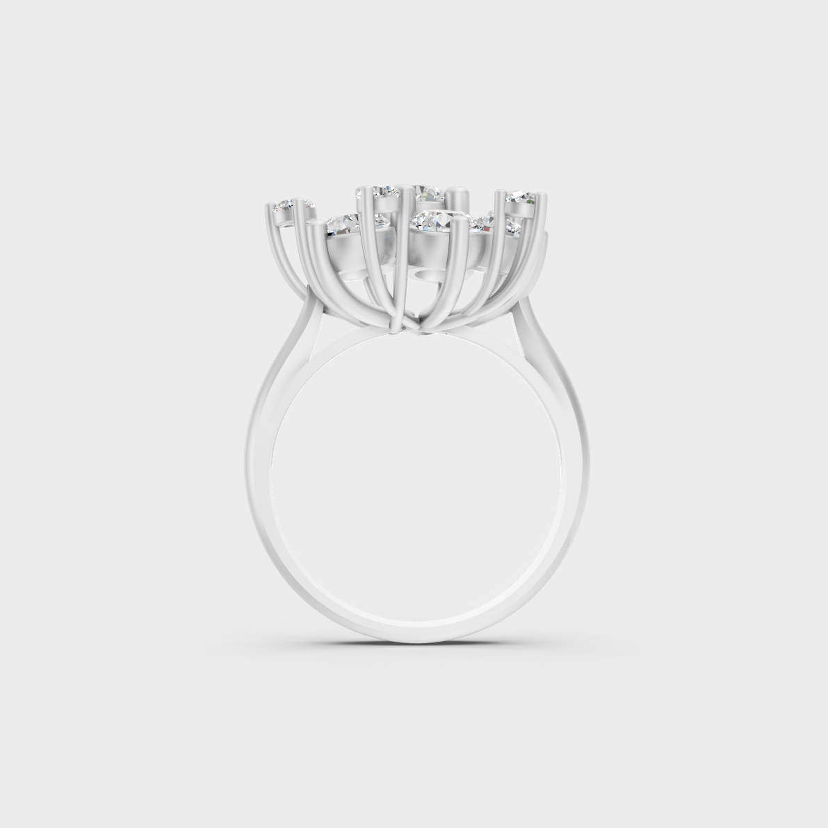 On-finger motion showing off the extraordinary fire and Brilliant Sparkle of a 2ct White Gold Cocktail Ring.