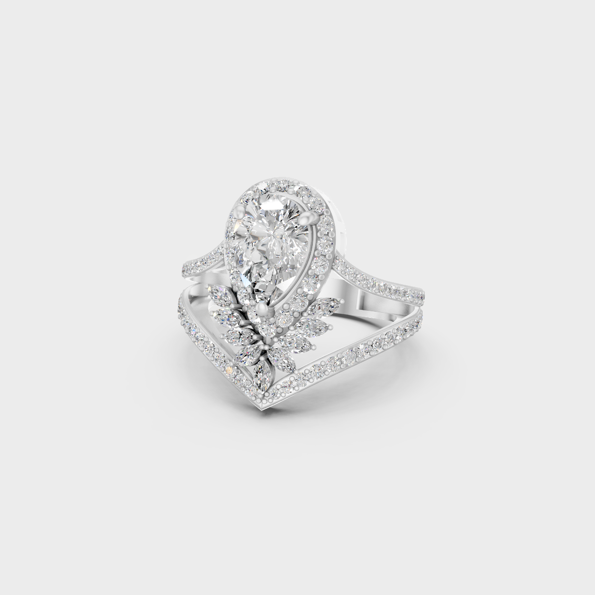 Breathtaking brilliance of a 2 Carat Multishape Lab-Grown Diamond Cocktail Ring in solid 950 Platinum.