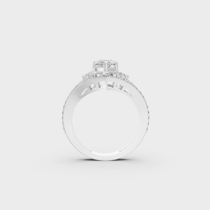 On-finger motion showing off the extraordinary fire and Brilliant Sparkle of a 2ct White Gold Cocktail Ring.