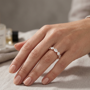 Rose Gold Engagement Ring With Oval Lab Diamond