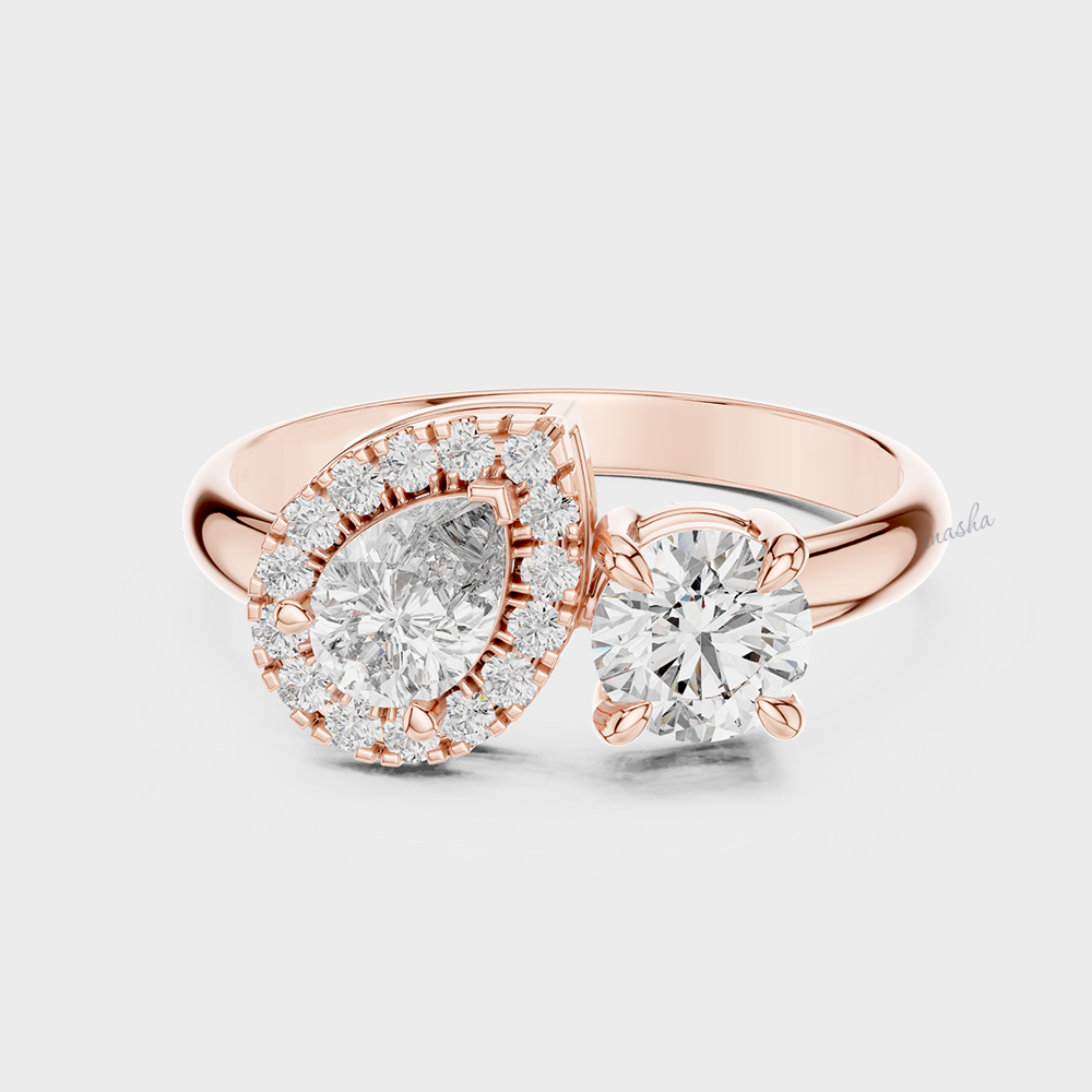 Premium Lab Grown Diamond Engagement Ring Pear Shape in Rose Gold