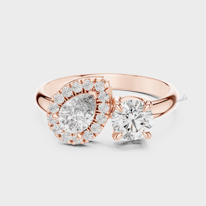 Premium Lab Grown Diamond Engagement Ring Pear Shape in Rose Gold